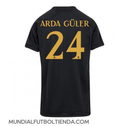 Camiseta Real Madrid Arda Guler #24 Tercera Equipación Replica 2023-24 para mujer mangas cortas